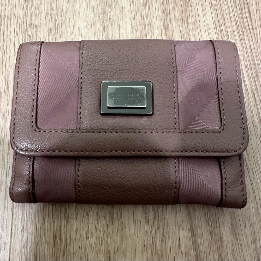 Burberry Old Rose Nova Check Mauve Wallet Leather and Nylon